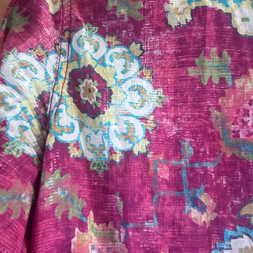 Floral Patterned Blouse - Pink and Green